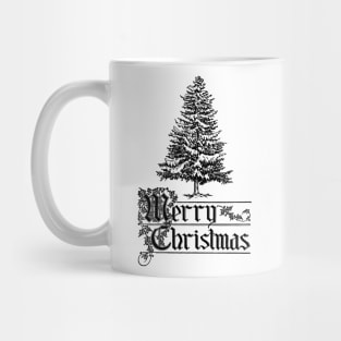 Merry Christmas with Conifer Tree Mug